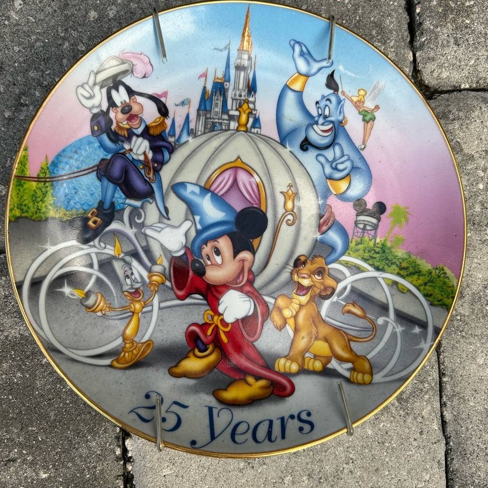 Disney 25th Anniversary Plate with Mickey and Friends